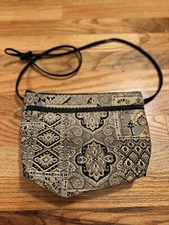 Danny K Of Beverly Hills, Ca Gold And Black Crossbody Purse Made In USA Double Z