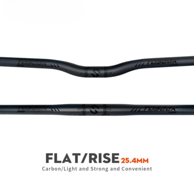 Carbon Fiber Handlebar 25.4mm Flat Bar Rise for Mountain Road Kids Folding Bike