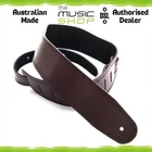 DSL 2.5" GES Padded Suede Leather Guitar Strap, Saddle Brown/Black - GES25-17-1