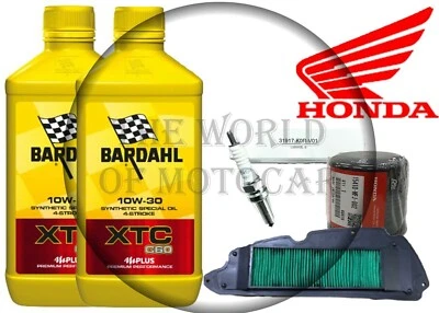Tagliando Honda SH 350 21 25 Bardahl XTC 10W30 Filtre Air Huile Bougie Original - Photo 1/4
