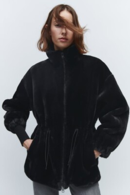 NWT ZARA FAUX FUR JACKET TAUPE GRAY - REF. 4369/040 M $129 NWT ZARA FAUX FUR JACKET TAUPE GRAY - REF. 4369/040 M $129