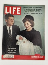 1960 DECEMBER 19 LIFE MAGAZINE PRESIDENT KENNEDY JACKIE JFK CHRISTENING JOHN JR