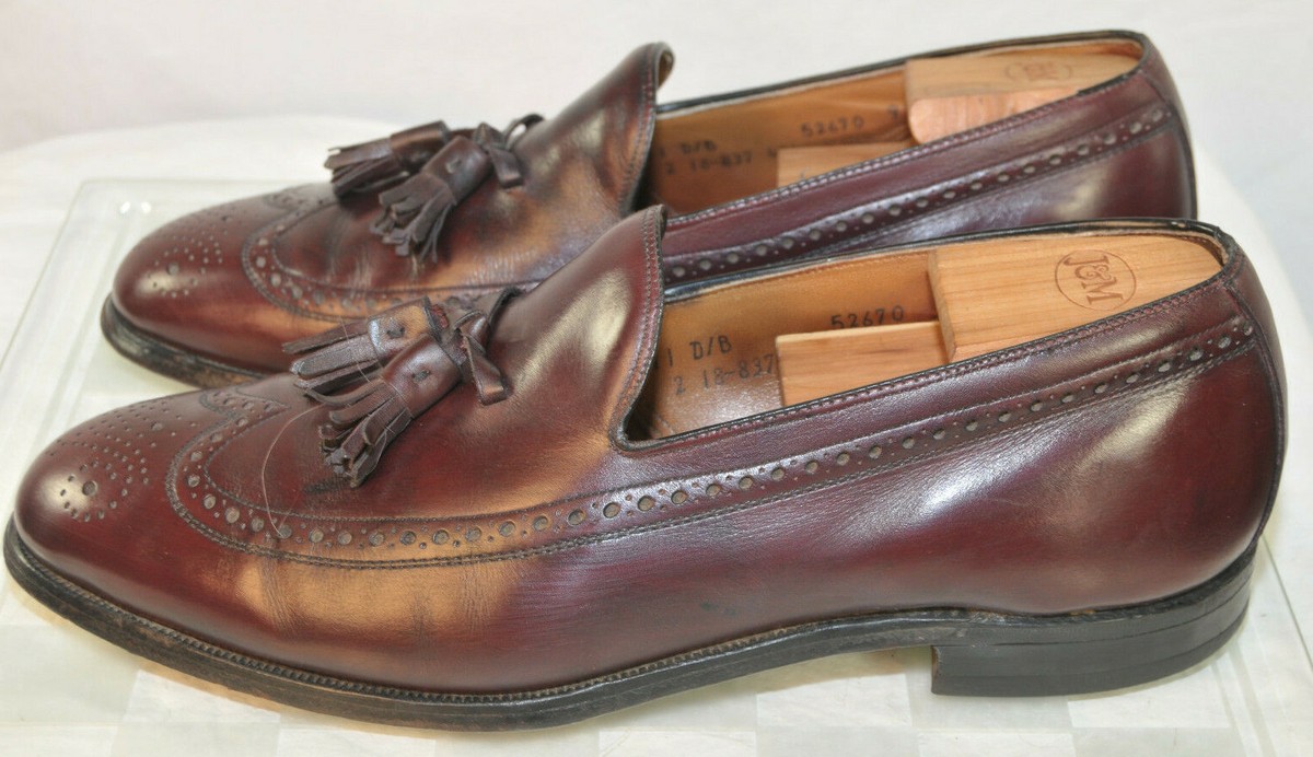 Vintage Johnston Murphy Aristocraft Size 11 D/B USA Wingtip Tassel