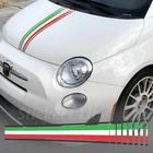 Sticker bonnet Fiat 500 595 695 Abarth Tricolore Italy + carbon effect