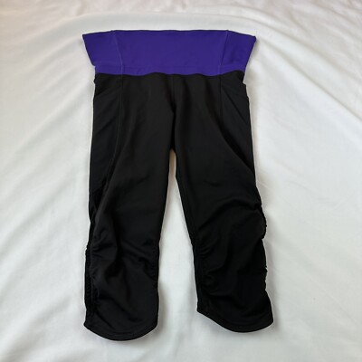 Lululemon Size Scrunch Capri Leggings Athletic Athleisure Purple