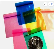 RAINBOW MINI ZIP TOP BAGGIES 100ct PREMIUM QUALITY DIME BAGS 1.5" x 1.5"