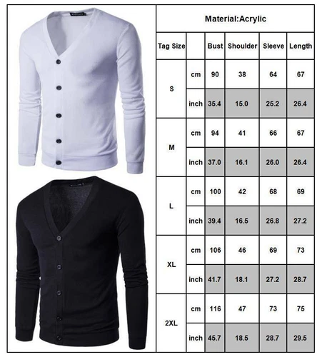 Mens Knitted Long Sleeve Cardigan Sweater Winter Casual Jacket Coat Tops Outwear - Picture 6 of 19