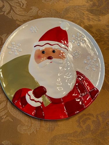 Santa Christmas Cookie Plate/Serving Platter 10.5" Hallmark Holiday HMK LIC
