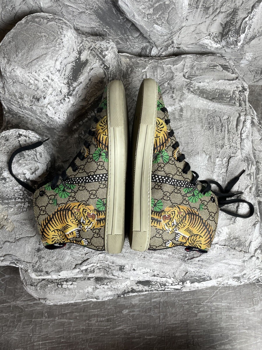 Gucci GG Supreme Bengal Tiger Hi Top Sneakers Size 8 G | eBay