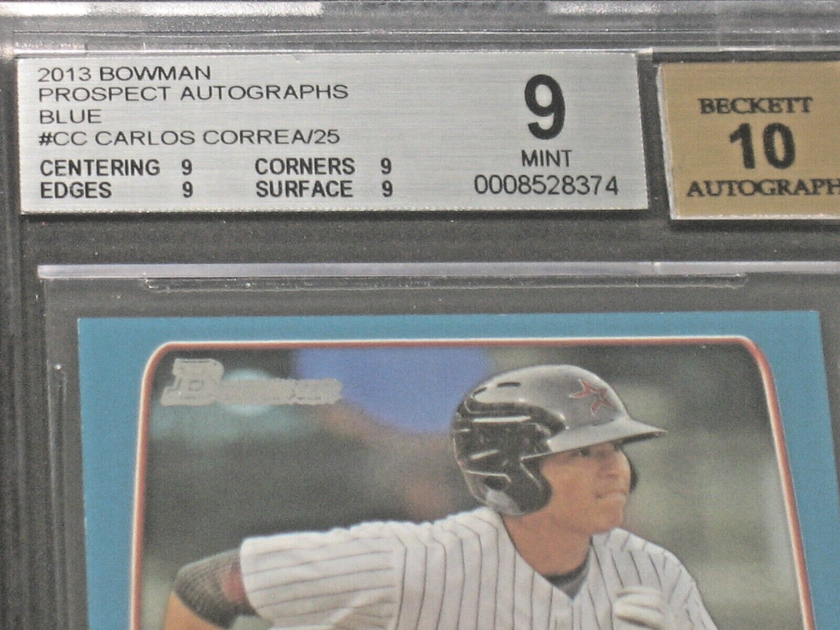 Carlos Correa 2013 Bowman Autograph Blue Rookie (1/25) BGS 9 Mint