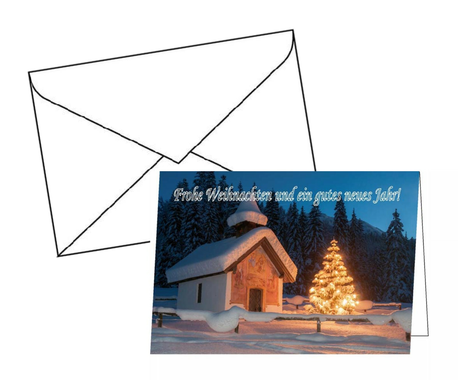 BEDRUCKBARE Weihnachtskarten mit Umschlag Klappkarten Set Grusskarten 1-10