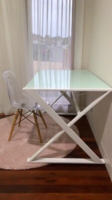 Freedom Frosted White Glass Study Table Desks Gumtree Australia
