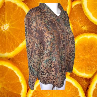 Christopher & Banks Button Up Tapestry Blouse Size XL