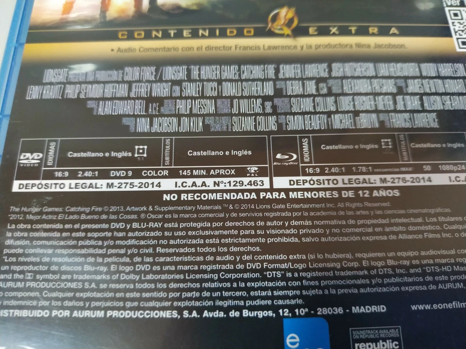Los Juegos Del Hambre En Llamas - Blu-Ray Español Inglés - Image 3 of 4