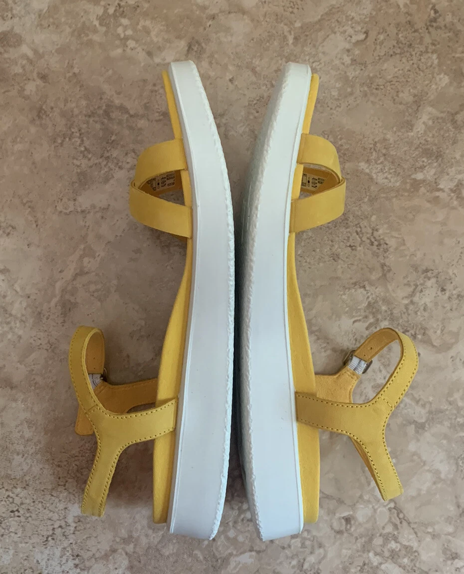 ECCO Womens Ankle Strap Sandals EUR Yellow Leather New eBay