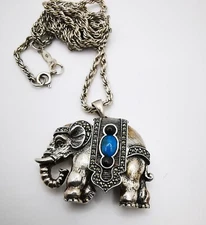 *Rare* 925 Silver Master Anchor Elephant Mangle Watch Turquoise Onyx Marcasite