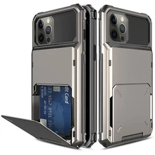 Card Holder Wallet Cover Case For iPhone 16 15 14 13 12 11 Pro Max XS Shockproof