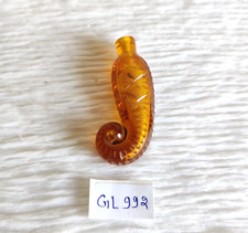 19c Antique Victorien Doré Poisson Forme Flacon de Parfum Rare Collection GL992