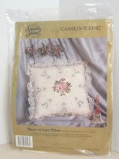 CANDAMAR SOMETHING SPECIAL - ROSES ON LACE PILLOW - CANDLEWICKING KIT