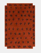 Hand tufted red floral new Zealand wool area for living room, bedroom, kids room