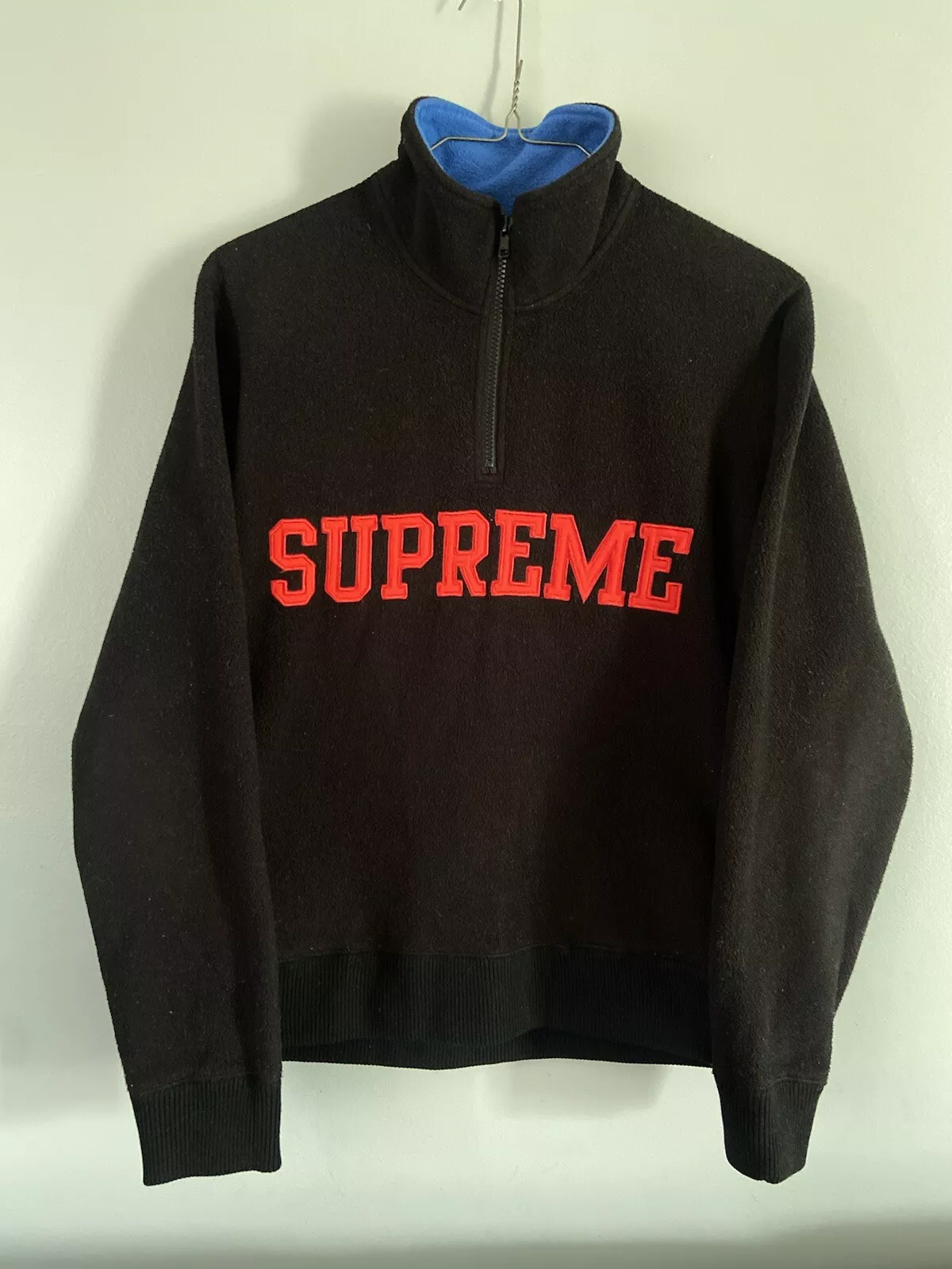 Pull polaire demi zip Supreme Polartec FW11 taille M noir à capuche Tnf