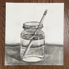 Original Still Life Drawing: Charcoal on paper, 17.75" x 19.5"