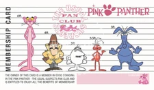 PINK PANTHER - THE USUAL SUSPECTS FAN CLUB MEMBERSHIP CARD - VINTAGE REMIX