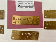 Imperfect American Traditional Brass Stencil Small Rectangular “Hand Crafted By”