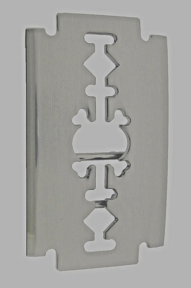 Nueva hoja de afeitar plateada peluquero regalo cinturón hebilla punk cadera motociclista cortador rock gótico Foto 3 de 4