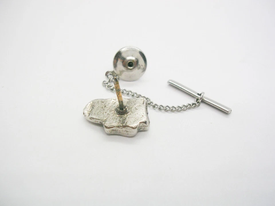 Vintage Tie Tack Stones Tongue Tie Pin with chain Rolling Stones Accessory - Image 3 of 3