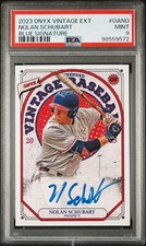 2023 Onyx Extended AUTO Blue Ink NOLAN SCHUBART Oklahoma State Cowboys PSA 9
