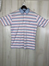 Vintage 90s Puritan Pastels Blue Pink Polo Shirt Adult Mens XL-11877