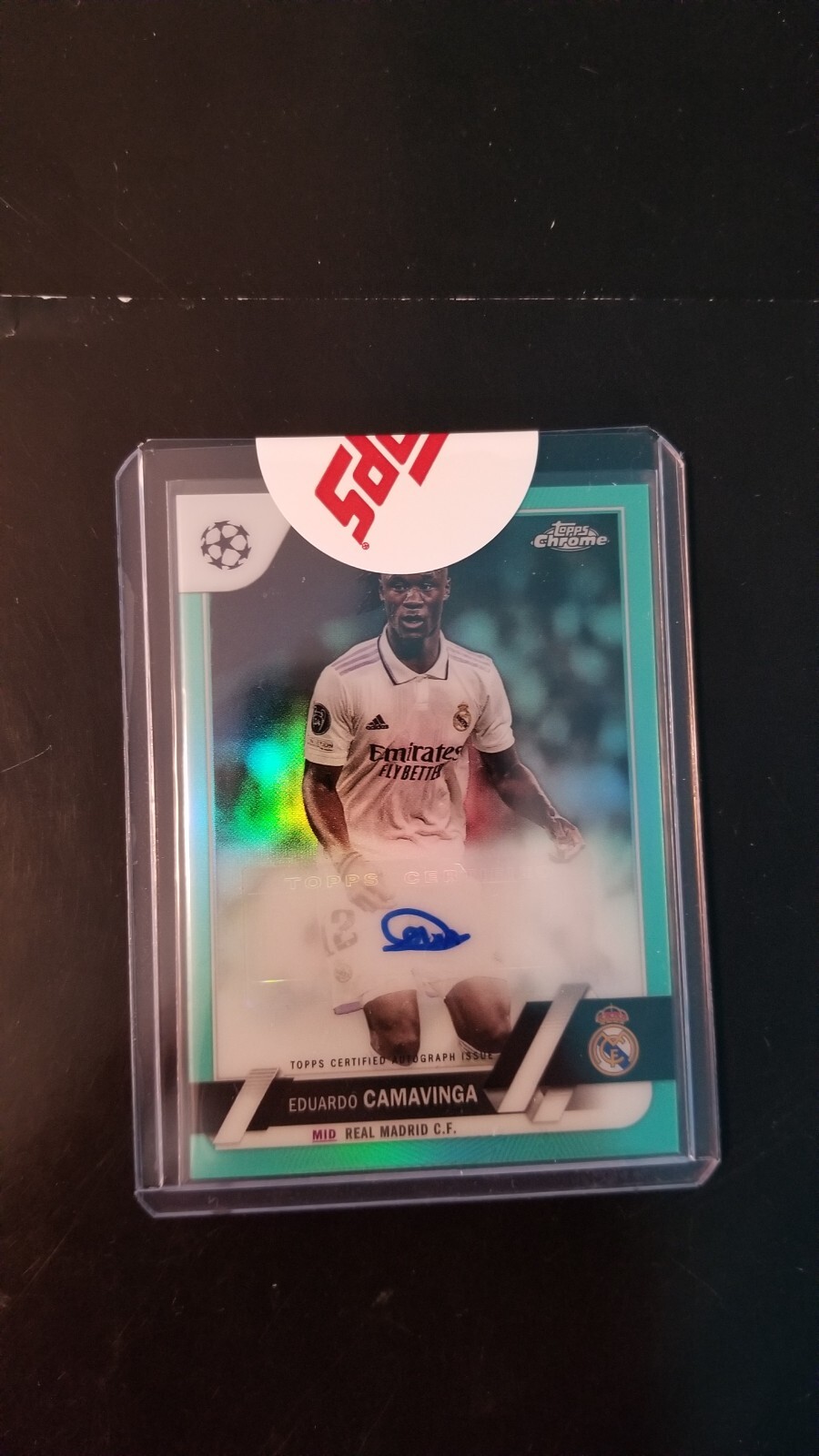 2022-23 Topps Chrome Uefa Club Competitions Eduardo Camavinga Auto #'d 044/199