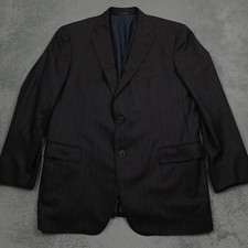 Ermenegildo Zegna 15 Milmil 15 Suit Jacket Mens 54R Brown Pinstripe Wool