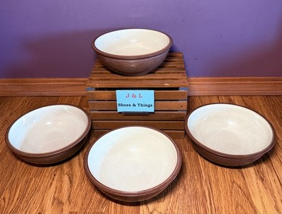 Denby Brown Cinnamon Speckled Set Of 4 Soup/Cereal Bowls 7  USA EUC