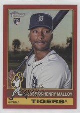 2025 Topps Heritage Chrome Red Border 5/5 Justyn-Henry Malloy #305 2oz