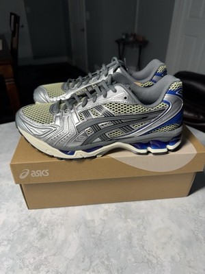 ASICS Gel Kayano 14 Soft Yellow Silver Blue, Size 7, 1203A740-750