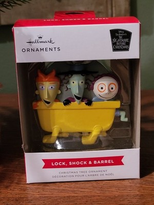 Hallmark Ornament  Red Box ~ LOCK, SHOCK AND BARREL - NIGHTMARE BEFORE CHRISTMAS