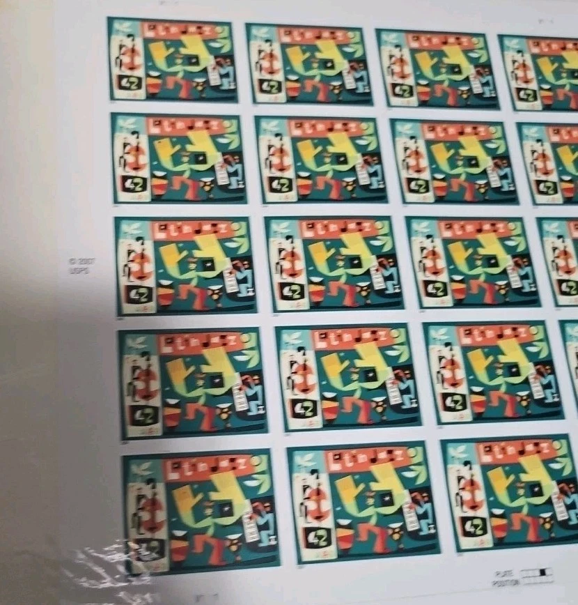 LATIN JAZZ STAMP SHEET - 20 USA  USPS 42 CENT 2008  $8.40 fv - Image 2 of 3