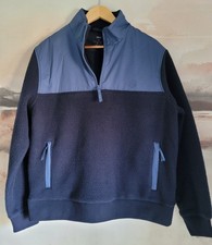 M&S Men's fleece quarter zip Large Blue Great condition Marks and Spencer