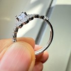 925 Sterling Silver Ring 6x4mm Natural Tanzanite Gemstone Zircon Flower Handmade — photo 5