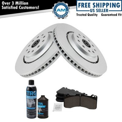 Front Ceramic Brake Pad & Coated Rotor Kit w/Fluids for Lexus LS460 AWD