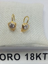 Orecchini in oro giallo 750 18 kt carati monachella con pietre grammi 2,15 +225