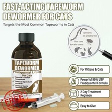 VetaSure Tapeworm Dewormer for Cats Kittens Praziquantel Liquid 100ml