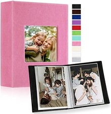 Photo Album 4x6 50 Pockets 2 Packs Leather Pink