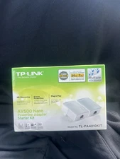 New TP-Link AV500 Nano Powerline Adapter Starter Kit - White