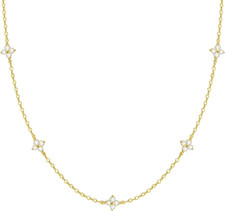 Dainty Silver Gold Necklaces for Women Trendy Non Tarnish 14K Gold Plated Cubic