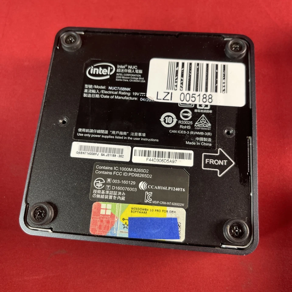 Mini PC Intel (NUC7i5BNK) con Windows 10 Pro, RAM y cable - Sin SSD - ¡Probado! Foto 4 de 4