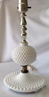 Vintage Fenton Hobnail Milk Glass Accent Lamp 12” Cottagecore Lighting White