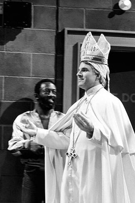 SNL Garrett Morris as the Doorman and Steve Martin as Pope John Pa- Old Photo